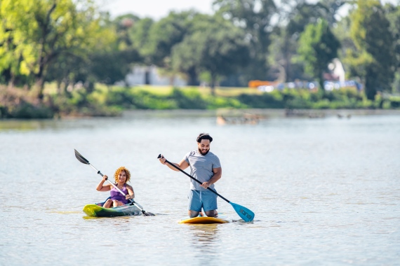 paddling on University Lakes in Baton Rouge